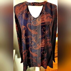 NWT CRUEL DENIM STUDDED BLOUSE